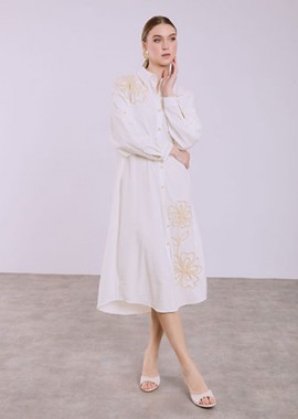 Σεμιζιέ φόρεμα με ανάγλυφα λουλούδια SQ7948.8956+2