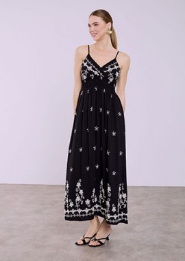 Φόρεμα με κεντητά σχέδια μάξι SQ7949.8168+3