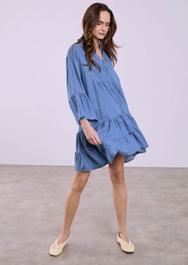 Φόρεμα μίνι με denim όψη SQ9844.8137+4