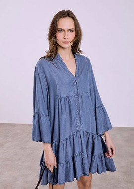 Φόρεμα μίνι με denim όψη SQ9844.8137+3