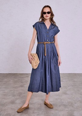 Φόρεμα μίντι με τζιν όψη SQ9844.8225+1