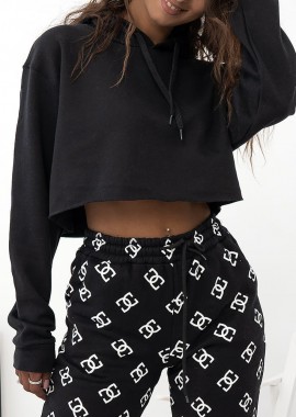 sense-shop - BLACK CROP HOODIE