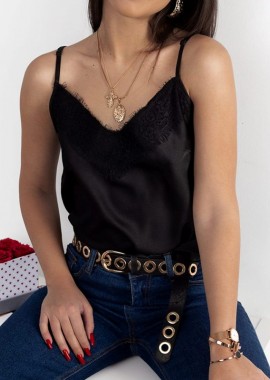 ΜΑΥΡΟ ΣΑΤΕΝ ΤΟΠ - SATIN LINGERIE