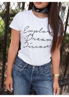 EXPLORE - DREAM - DISCOVER WHITE T-SHIRT