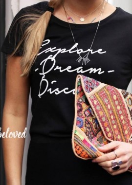 EXPLORE - DREAM - DISCOVER BLACK TSHIRT