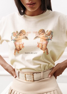 INSTA READY CREAM T-SHIRT