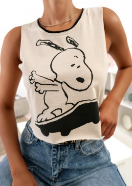 SKATE SNOOPY BEIGE TANK TOP