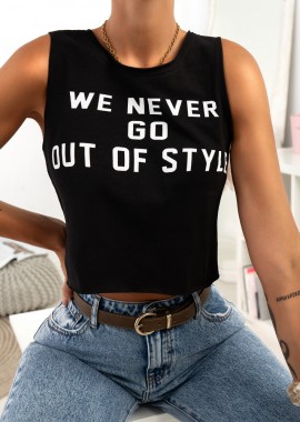 NEVER GO BLACK TANK TOP