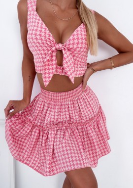 ΣΕΤ PIED DE POULE ΡΟΖ - MAYA