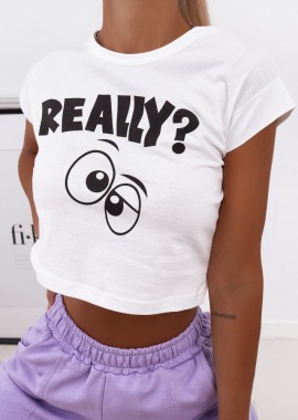 REALLY WHITE CROP TSHIRT
