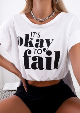 FAIL WHITE CROP TSHIRT