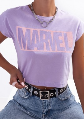 CROP MARVEL LILA T-SHIRT