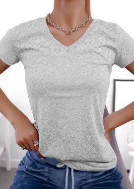 ΓΚΡΙ ΚΟΝΤΟΜΑΝΙΚΟ ΤSHIRT - OLLIE