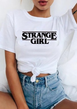 STRANGE GIRL WHITE T-SHIRT