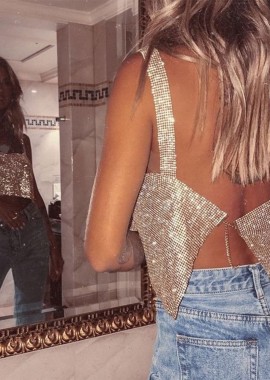 CHLOE GOLD STONE TOP