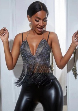 ΜΑΥΡΟ STRASS TOP - YOUNG