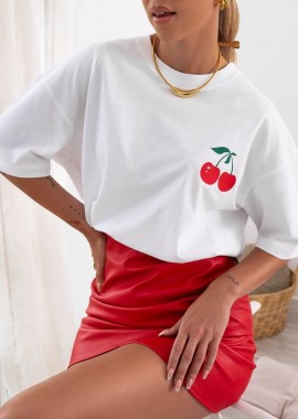 ΛΕΥΚΟ T-SHIRT - CHERRY