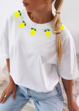 TSHIRT ΛΕΥΚΟ ME ΛΕΜΟΝΙΑ - LEMONPIE