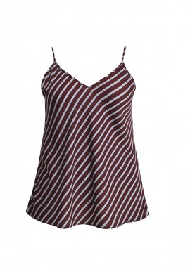 Σατέν ριγέ τοπ με ρυθμιζόμενες τιράντες