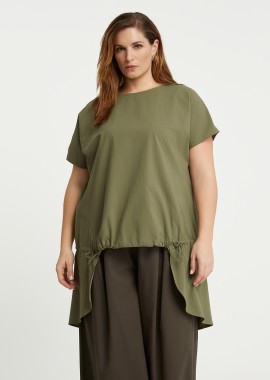 Ασύμμετρη μπλούζα t-shirt βαμβακερή με δέσιμο μπροστά