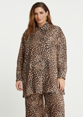 Μακρύ πουκάμισο με animal print