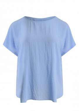 Μπλούζα κρεπ με στρογγυλή λαιμόκοψη