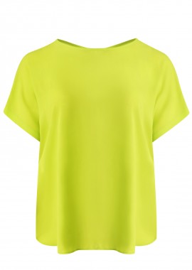 Μπλούζα κρεπ με στρογγυλή λαιμόκοψη