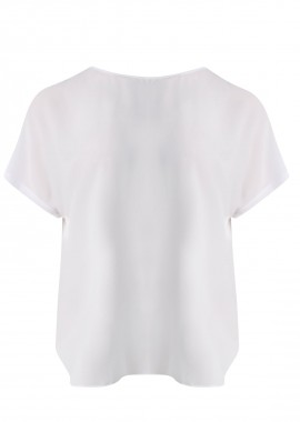 Μπλούζα κρεπ με στρογγυλή λαιμόκοψη