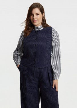 Cropped ριγέ γιλέκο