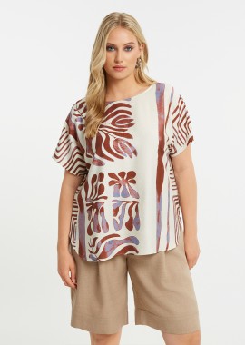 Μπλούζα βισκόζη με floral μοτίβο