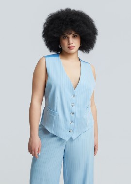 Ριγέ tailored γιλέκο