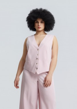 Ριγέ tailored γιλέκο