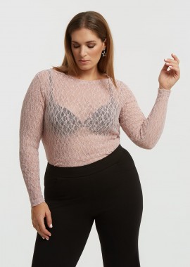 Δαντελένια μπλούζα με μακριά μανίκια