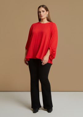 Μπλούζα κρεπ με balloon μανίκια