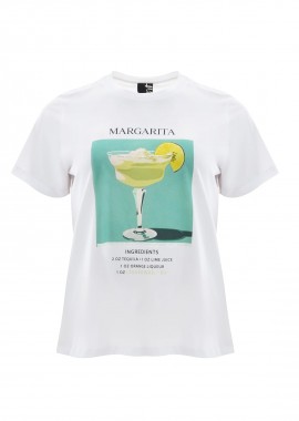 Βαμβακερό t-shirt με στάμπα Margarita cocktail