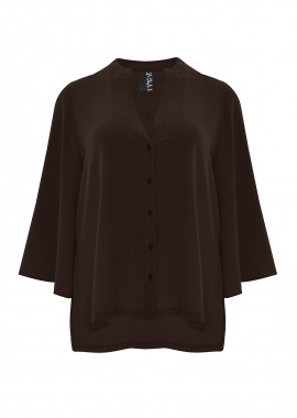 Πουκάμισο κρεπ airwashed με V-λαιμόκοψη