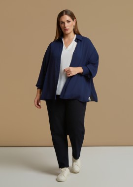 Πουκάμισο κρεπ με μακριά μανίκια