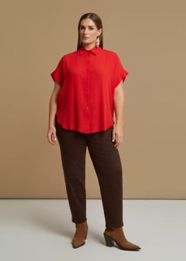 Πουκάμισο κρεπ με κοντά μανίκια