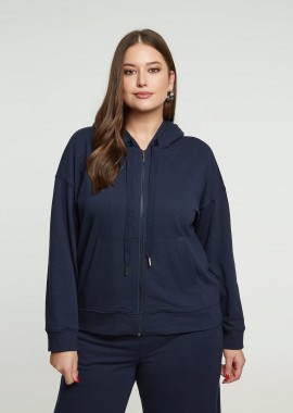 Ζακέτα φούτερ με κουκούλα και φερμουάρ