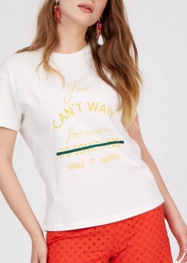 Γυναικείο λευκό t-shirt με στάμπα