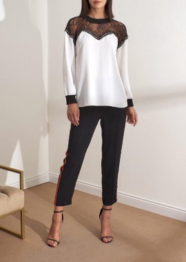 Γυναικεία μπλούζα με δαντέλα στο πάνω μέρος