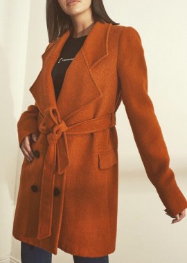 Γυναικείο παλτό με κουμπιά και ζώνη