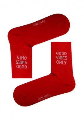 chetic socks - Κάλτσες Good Vibes Only κόκκινο unisex