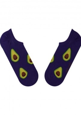 chetic socks - Γυναικεία σοσόνια με σχέδιο αβοκάντο μοβ