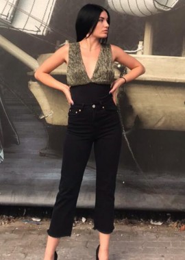 Γυναικείο γυαλιστερό κορμάκι