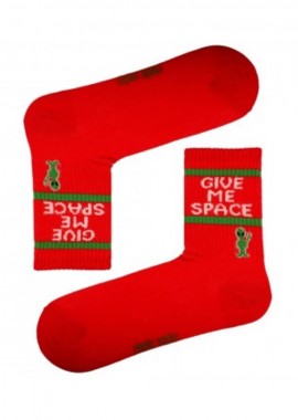 Κάλτσες Give Me Space Alien κόκκινο unisex