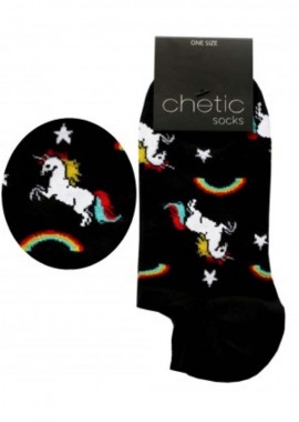 chetic socks - Σοσόνια Unicorn μαύρο unisex