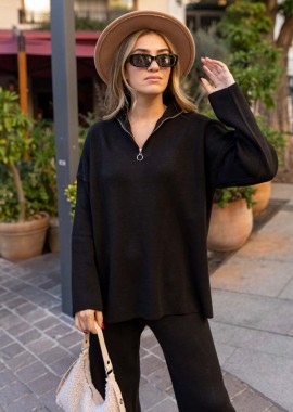 Dilane γυναικεία πλεκτη μπλούζα με φερμουαρ