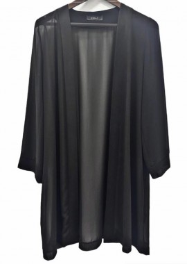 Γυναικείο πανωφόρι τούλι μαύρο bigsize