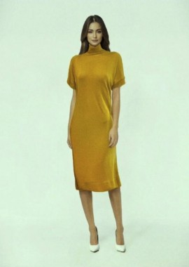 Γυναικείο κοντομάνικο πλεκτό φόρεμα